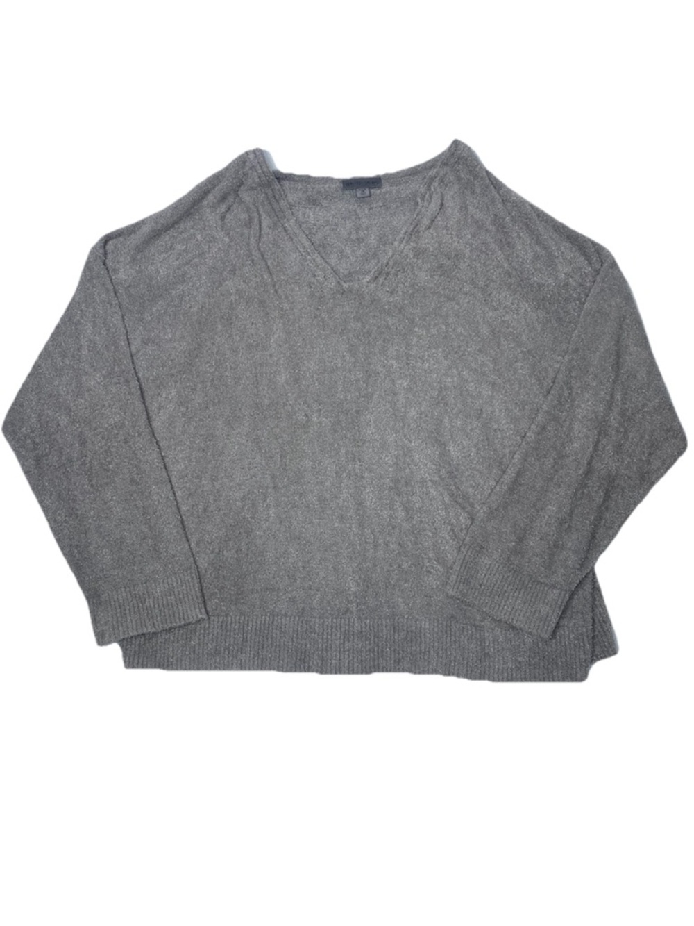 Barefoot Dreams Gray V- Neck Pullover Sweater Women’s Size 2X Petite - Picture 1 of 8